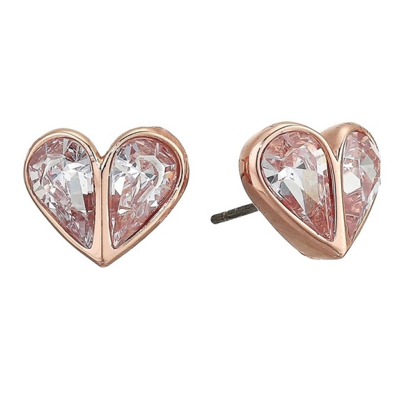 KATE SPADE • Rose Gold Rock Solid Crystal Clear Earrings - Picture 2 of 6
